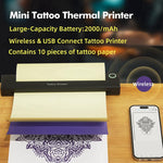 Tattoo Printer Stencil Machine.Tattoo Printers Portable.Printer Machine.Printer Portable.Printer Wireless.Printer Paper.Wireless Mini Tattoo Transfer Printer - No Ink Required.Easy to Use and Carry, Ideal for Tattoo Artists and Enthusiasts